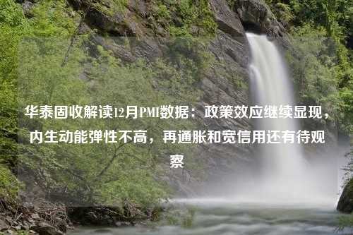 华泰固收解读12月PMI数据：政策效应继续显现，内生动能弹性不高，再通胀和宽信用还有待观察