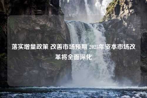 落实增量政策 改善市场预期 2025年资本市场改革将全面深化