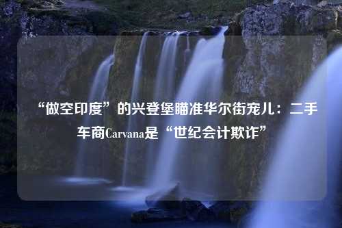 “做空印度”的兴登堡瞄准华尔街宠儿：二手车商Carvana是“世纪会计欺诈”