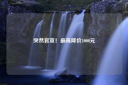 突然官宣！最高降价1000元