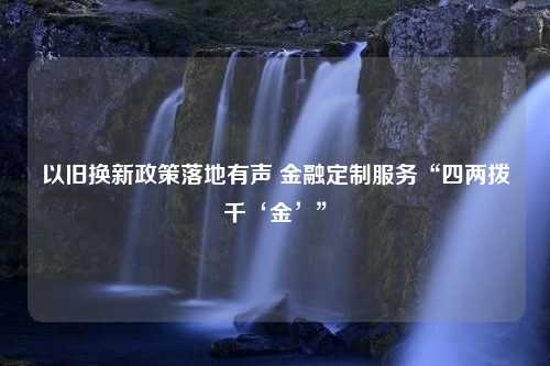 以旧换新政策落地有声 金融定制服务“四两拨千‘金’”