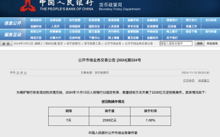 央行今日开展2330亿元7天期逆回购操作